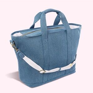 NWOT Stoney Clover Lane Denim Tote Bag Diaper Bag Large Travel Purse Blue Jean